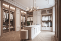 Armoire de garde-robe de placard Offre Spéciale haut de gamme populaire promenade dans une garde-robe de vêtements en bois