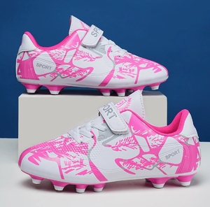 Chaussures de football TF pour enfants, chaussures de football légères, sangle Velcro, crampons d'entraînement en salle, imprimé à motifs - Product Image 3