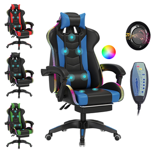 Estación de altavoces de masaje de EE. UU. más vendida, silla de juego de <span class=keywords><strong>Gamer</strong></span> de oficina roja para juegos de ordenador <span class=keywords><strong>Pc</strong></span> - Product Image 4