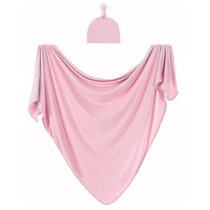 Ensemble de couvertures et de bonnet <span class=keywords><strong>d</strong></span>'emmaillotage doux et douillet pour bébé Chapeau <span class=keywords><strong>d</strong></span>'emmaillotage pour nouveau-né - Product Image 3