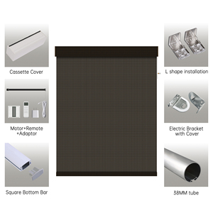 SAMADHI Motorized Roller <b>Shades</b> Custom Size Upgraded Smart Blinds with Valance Automatic <b>Shades</b> Electric <b>Window</b> Blinds - Product Image 5