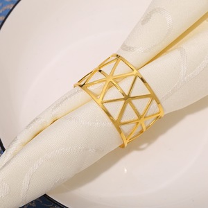 Gold Napkin <b>Rings</b> <b>Set</b> Triangle Napkin <b>Rings</b> for Wedding Decorations Napkins <b>Rings</b> Fiesta Dinner - Product Image 5