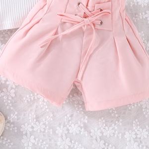 Conjunto de Dos Piezas de Verano para Niñas de 2 a 7 Años, Estilo Dulce y Personalizable, Top de Manga Corta y Pantalones Cortos, Venta al Por Mayor - Product Image 6