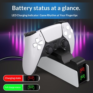 Base de Carga Universal para Juegos: Cargador LED Rápido para Controles PS5 DualSense, PS5 <span class=keywords><strong>Pro</strong></span> <span class=keywords><strong>DualShock</strong></span>, PS5 Slim - Product Image 1
