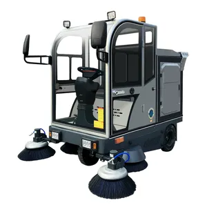 High Quality Control Electric Street Road Floor Sweeper With Street Cleaning Cart