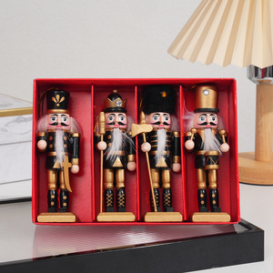 Handmade Wooden Nutcracker Soldier Doll Puppet <b>Drumming</b> Style Christmas Decoration for Holiday Small Ornament - Product Image 3