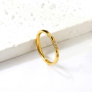 Bague en acier inoxydable ZIRCON plaqué or 18 carats avec diamants, bijoux de mode hip-hop pour hommes - Product Image 4