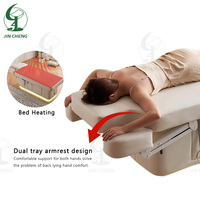 Table de massage électrique de luxe Jincheng à 2 moteurs pour salon de beauté, chaise de soin du visage, lit de spa, lit de beauté