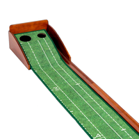 Tapis de golf en bois massif facile à plier, sans bosse, avec retour automatique de balle