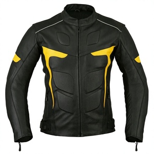 Unisex Full Sleeve <b>Leather</b> Motorcycle Jacket Color Blocked Yellow Black Windproof Anti-UV Breathable Plus Size All Racing Wear - Product Image 6