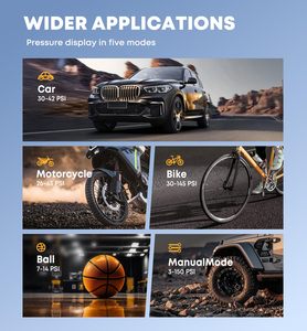 Pompe à vélo pour moto 12V, batterie rechargeable, <span class=keywords><strong>gonflage</strong></span> 2X plus rapide 150PSI, gonfleur <span class=keywords><strong>de</strong></span> pneu, compresseur d'air portable - Product Image 4