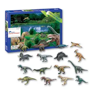 Buku Mainan Dinosaurus untuk Anak, Buku Puzzle Kertas 3D dengan 79 Buah