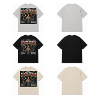 T-shirt graphique noir oversize, motif crâne et main imprimés vinyle « Good Tunes », manches courtes, coton épais, néon, unisexe, streetwear musical