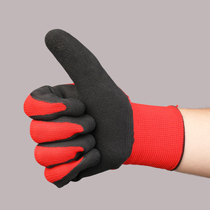 Guantes de Trabajo Qiong Liang de Látex y Espuma, Rojos y Negros, 13 Costuras, Resistentes al Desgaste, Guantes de Seguridad para la Construcción - Product Image 3