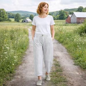 Culottes a Gamba Larga in Puro <span class=keywords><strong>Lino</strong></span> Personalizzate per Donna - Pantaloni in <span class=keywords><strong>Lino</strong></span> - Abbigliamento Elegante per Signore, Abbigliamento Femminile - Product Image 3