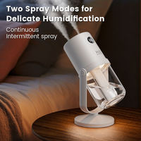 Humidificateur Évaporatif Portable Mini USB YINHI, Batterie 1200mAh, Pulvérisation Réglable 320mL, Barre d'Oxygène, Veilleuse, Idéal Bureau et Hôtel