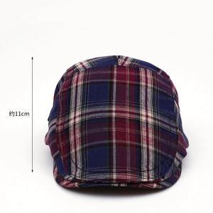 2025 New Arrival Summer Breathable Checkered Flat Top Ivy <b>Hat</b> Fashion Trendy Vintage Stylish Women Men Beret <b>Hat</b> - Product Image 4
