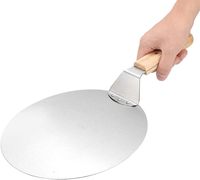 OEM & ODM Spatule à pizza pliable en acier inoxydable avec manche en bois, 12 pouces, logo personnalisé, pelle à pizza