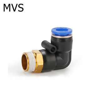 Conector de Tubería de Aire Serie <span class=keywords><strong>PL</strong></span>, Rosca Externa, Codo de 90 Grados, Conector Neumático con Anillo de Liberación Circular - Product Image 6