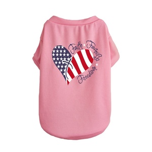 T-shirt per cani Bichon Teddy per il Giorno dell'Indipendenza Americana, con bandiera a cuore, in poliestere traspirante, per il tempo libero, costume creativo per feste - Product Image 3