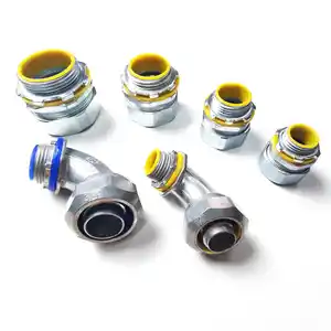 3/4" Metal Electrical Gi Galvanized Stainless Steel 90 Degree Elbow Liquid Tight Flexible Hose Connector