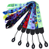Cordon de cou personnalisé en polyester imprimé par sublimation avec anneau de maintien pour accessoires de téléphone