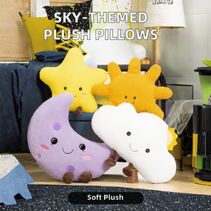 Kustom boneka langit mainan simulasi matahari bulan awan bintang lembut bayi kasur dekorasi rumah bantal dengan isian kapas PP - Product Image 2
