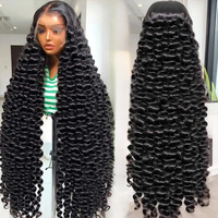 Perruque frontale Deep Wave 13x6 en dentelle HD, perruque en cheveux humains bouclés, vague d'eau lâche, 30 à 40 pouces, perruques frontales en dentelle HD 13x4 pour femmes noires
