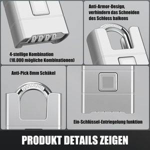 पासवर्ड लॉक जस्ता एब्स सामग्री एंटी-चोरी और उच्च सुरक्षा यात्रा सुरक्षा वाले दरवाजे पैडलॉक - Product Image 2