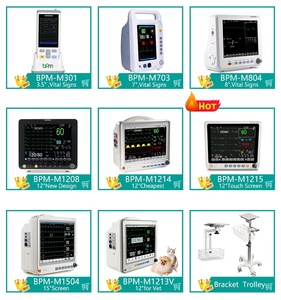 BPM-M1215 Monitor pasien tanda Vital portabel 6 jenis parameter monitor pasien multi parameter dokter hewan