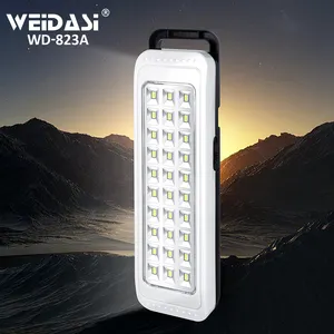Luz de emergencia portátil de uso generalizado al por mayor, luz de carga recargable, lámpara de emergencia LED