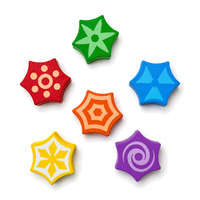 Jetons hexagonaux en bois écologiques et durables, peints avec logo personnalisé, directement de l'usine OEM, composants de jeu de société pour éditeurs de jeux en gros