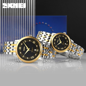 SKMEI 9272 nouvelle version mode Couple montre-bracelet de luxe <span class=keywords><strong>montres</strong></span> à Quartz hommes femmes amoureux OEM & ODM strass - Product Image 4