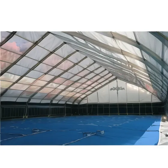 अनुकूलित भारी शुल्क आउटडोर चंदवा मार्की घुमावदार छत तम्बू संरचना के लिए टेनिस कोर्ट तम्बू खेल हॉल