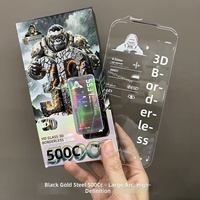 Protection d'écran en verre HD 3D sans bordure ESD Black King Kong 500CC pour iPhone 18 17 16 Pro Max, film en aluminium haute qualité anti-rayures