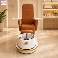 Fauteuil de pédicure spa marron réglable de qualité supérieure, sans plomberie, avec jets de spa pour les pieds, en gros, à vendre