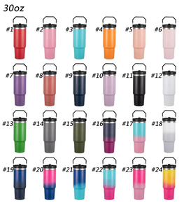 Gobelet Isotherme à Double Paroi sous Vide avec Logo Personnalisé, Couvercle à Rabat, 20 oz 30 oz, Tasses d'Extérieur, Bouteille d'Eau Chaude en Acier Inoxydable avec Couvercle à Paille - Product Image 2