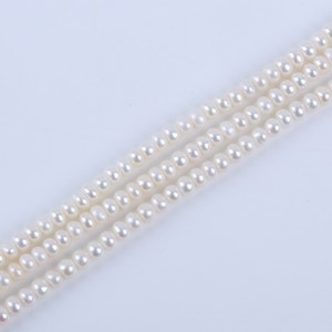 Perles d'eau douce naturelles plates de 4,5 à 5 mm, blanches, roses et colorées, en vrac, pour la fabrication de bijoux DIY, Zhuji - Product Image 3