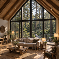 Kit de maison préfabriquée en bois, conteneur modulaire, moderne, étanche, mobilier familial de luxe, prix usine, type A-Frame
