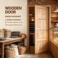 Homestay Rustic Solid Fir Timber Solid Wood Door Natural Grain Door for Guest Room Decoration