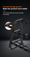 BQ67 Soporte de Mancuernas de Tres Niveles, Estable y Seguro, Capacidad para 10 Pares, Acero al Carbono de Alta Resistencia, para Gimnasio Comercial o Hogar