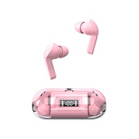 TM20 earbud TWS Stereo nirkabel, Headset Gaming Hifi dengan latensi rendah, peredam kebisingan layar LED kotak pengisi daya jernih