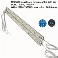 Barre lumineuse LED en aluminium étanche IP67 12V 30cm double rangée RGB avec interrupteur, intensité réglable, pour camping, extérieur et intérieur
