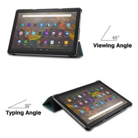 Étui intelligent pour tablette en TPU pour Fire HD 10 2023/2021/2020 10.1 pouces étui en PU conception de protection porte-crayon fonction Pro