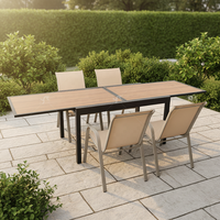 Ensemble de table et chaises de salle à manger rétractables en aluminium pour patio extérieur et jardin