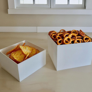 Présentoirs de buffet en acrylique blanc personnalisés OEM, cubes de présentation empilables pour gâteaux, desserts, collations et repas froids, vente en gros - Product Image 4