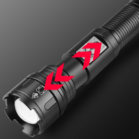 Lampe torche LED 30W 10000 lumens en alliage d'aluminium 18650, zoom 10 km, rechargeable Type-C, étanche IP55, haute puissance, tactique, pour le camping