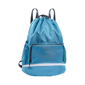 <b>Swim</b> Essentials Drawstring Backpack Beach Gym Bag Waterproof Pocket <b>Shoe</b> Compartment for Kids <b>Men</b> Workout Made Durable Polyester - Product Image 1