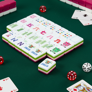 Set di Tessere Mahjong in Acrilico <span class=keywords><strong>a</strong></span> 4 Strati - Stile Americano di Lusso con Design <span class=keywords><strong>a</strong></span> <span class=keywords><strong>Tema</strong></span> Natalizio Rosa - Product Image 3