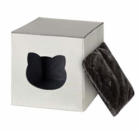 Support de chat blanc, personnalisé, amovible, lit pliable, pour chiens et chats, maison carrée, pour petits animaux domestiques